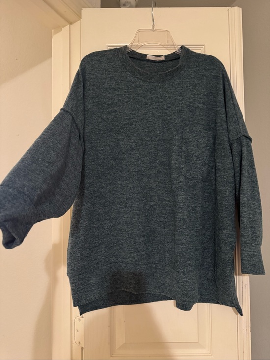 Zenana Outfitters Sweaters - Zenana Outfitters Heathered Teal Pullover